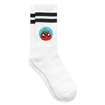 Conception drôle de tomate - Chaussettes de tennis - blanc/noir - Droite