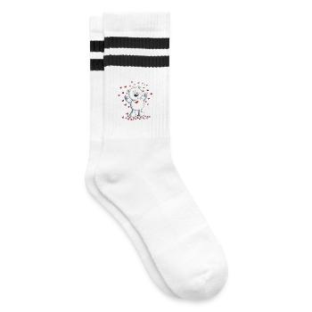 Eisbär Mit Herzen I Polarbär Love - Gestreifte Tennissocken - Weiß/Schwarz - Rechts