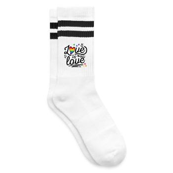 Tolérance Lgbt drapeau arc-en-ciel Gay Fierté Mariage - Chaussettes de tennis - blanc/noir - Droite