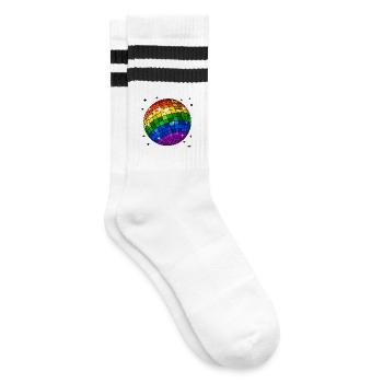 Lesbisch Schwul Stolz Ehe Lgbt Csd Homosexuell - Gestreifte Tennissocken - Weiß/Schwarz - Rechts