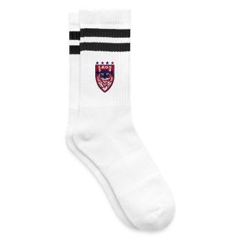 Conception d'armoiries de tigre du Laos / idée cadeau - Chaussettes de tennis - blanc/noir - Droite