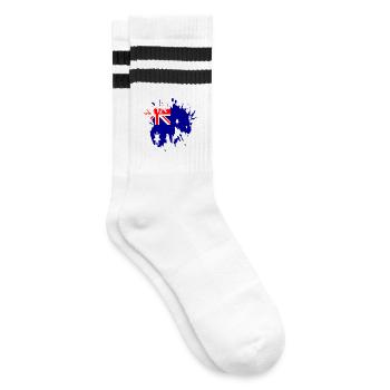 Australien Pepigo - Gestreifte Tennissocken - Weiß/Schwarz - Rechts
