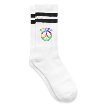 Flower Power Signe de paix Hippie Symbole de la paix - Chaussettes de tennis - blanc/noir - Droite