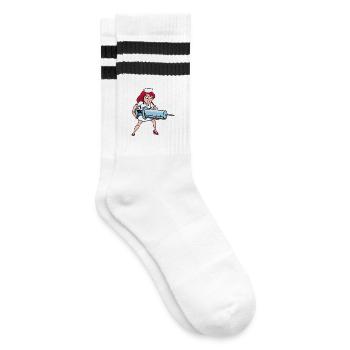 Nurse syringe injection vaccination profession - Striped tennis socks - white/black - Right