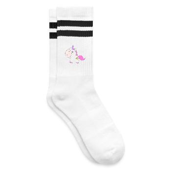 Unicorn unicorn - Striped tennis socks - white/black - Right
