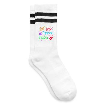 I Love Dad Favorite Dad Father's Day Best Dad - Striped tennis socks - white/black - Right