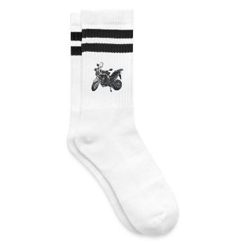 Africa Twin Enduro - solo silver - Gestreifte Tennissocken - Weiß/Schwarz - Rechts