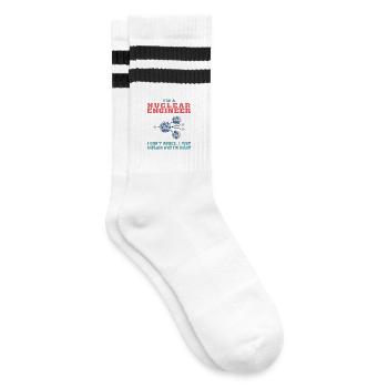 Lustiges Nukleartechnik-Zitat für Nuclear Engine - Gestreifte Tennissocken - Weiß/Schwarz - Rechts