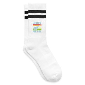 Cooking Quote Heavy Metal Iron Frying Pan Cook - Striped tennis socks - white/black - Right