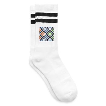 Andalusian Tiles 11 (Alhambra, Granada) - Striped tennis socks - white/black - Right