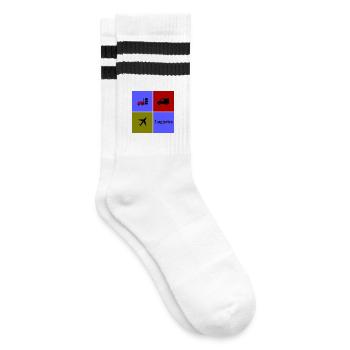 Logistik und Transport Team - Gestreifte Tennissocken - Weiß/Schwarz - Rechts