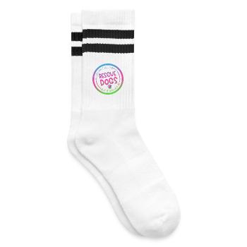 Rescue Dog Search Dog Service Dog Paw - Striped tennis socks - white/black - Right