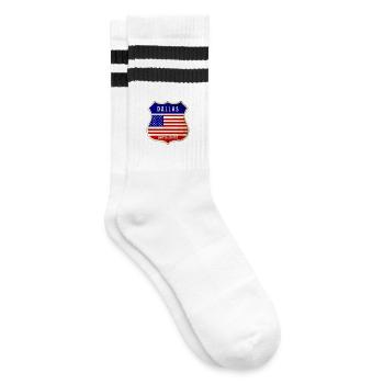 Dallas ÉTATS-UNIS Armoiries Drapeaux - Chaussettes de tennis - blanc/noir - Droite