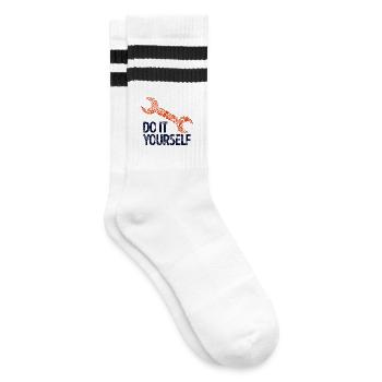 Auto Schraubenschlüssel Statement Schrauber - Gestreifte Tennissocken - Weiß/Schwarz - Rechts