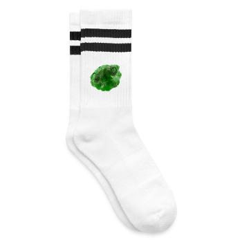 Indien Fan, indischer Waldelefant liegend, Elefant - Gestreifte Tennissocken - Weiß/Schwarz - Rechts