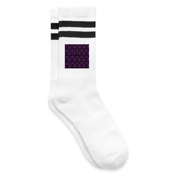Rosenblüten, florales Muster, gothic motiv, Ranken - Gestreifte Tennissocken - Weiß/Schwarz - Rechts