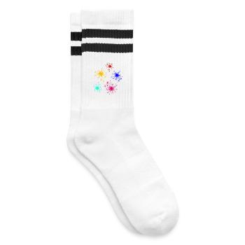 tolle geschenkideen, silvesterfeuerwerk - Gestreifte Tennissocken - Weiß/Schwarz - Rechts