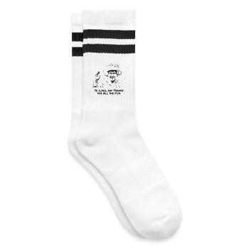 Queen, Thanks for all the Fish - Striped tennis socks - white/black - Right