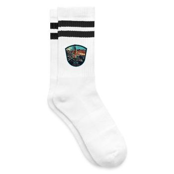 Original illustration village of Èze, Côte d'Azur - Striped tennis socks - white/black - Right