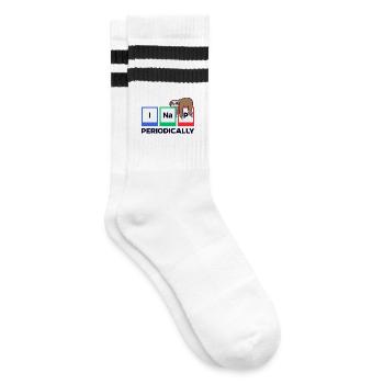 Sloth Humorous Statement Sleep Lazy Animal - Striped tennis socks - white/black - Right