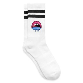 Art goutte néon Sugar Lips - Chaussettes de tennis - blanc/noir - Droite