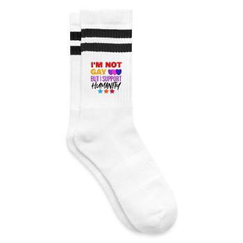 Lgbt Gay Equality Statement Sexuality - Striped tennis socks - white/black - Right