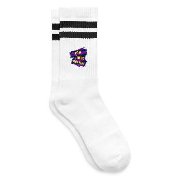 I love death metal - Striped tennis socks - white/black - Right