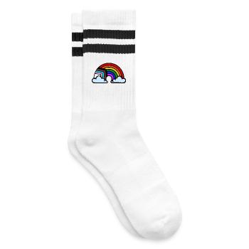 Lgbt Homo Rainbow Equality Relationship - Striped tennis socks - white/black - Right