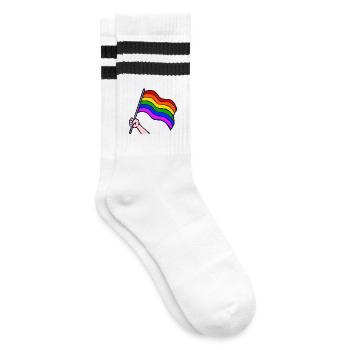 Drapeau arc-en-ciel Lgbt Sexualité homosexuelle - Chaussettes de tennis - blanc/noir - Droite