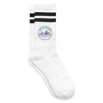 Insigne de la Skyline de la Ville de Reykjavík - Chaussettes de tennis - blanc/noir - Droite