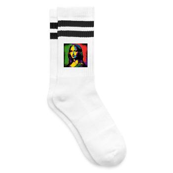 Portrait Pop Art - Chaussettes de tennis - blanc/noir - Droite