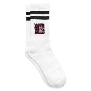 Learn to Live Again Banner - Striped tennis socks - white/black - Right