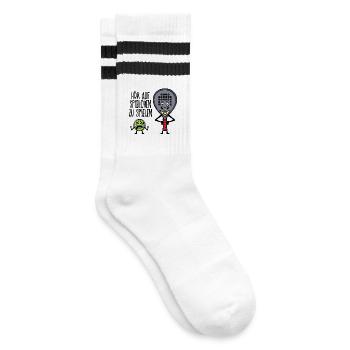 Freizeit Spieler Statement Padel Ball Schläger - Gestreifte Tennissocken - Weiß/Schwarz - Rechts