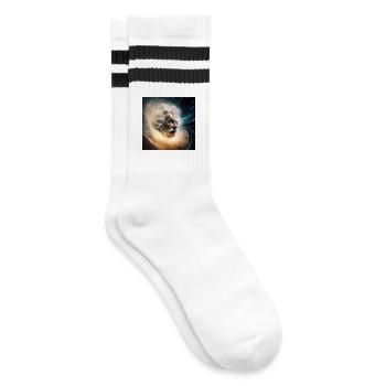 Albert MC2 - Gestreifte Tennissocken - Weiß/Schwarz - Rechts