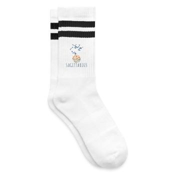 Das Sternbild Schütze - Gestreifte Tennissocken - Weiß/Schwarz - Rechts