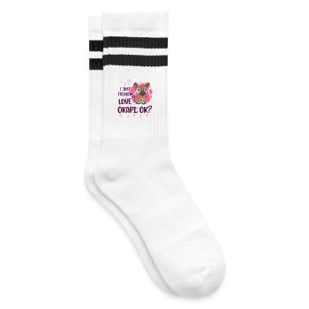 I love okapi - Striped tennis socks - white/black - Right