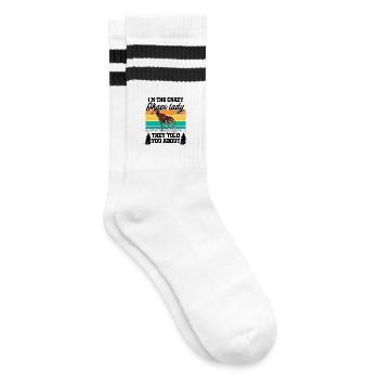 I'm The Crazy Okapi Lady - Striped tennis socks - white/black - Right