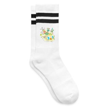 Zwiebelteam - Gestreifte Tennissocken - Weiß/Schwarz - Rechts
