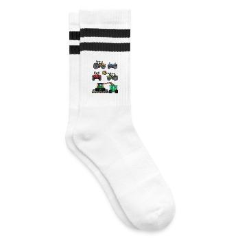 Landmaschinen Fahrzeug Nutzfahrzeug Traktor - Gestreifte Tennissocken - Weiß/Schwarz - Rechts