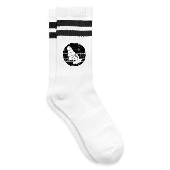 Windsurfer Skizze - Gestreifte Tennissocken - Weiß/Schwarz - Rechts