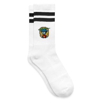 Verbindung unterbrochen 01 - Gestreifte Tennissocken - Weiß/Schwarz - Rechts