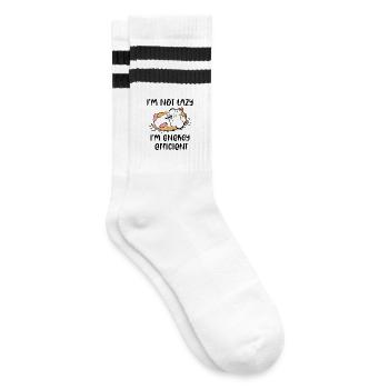 Pets Favorite Animal Hamster Statement Animals - Striped tennis socks - white/black - Right