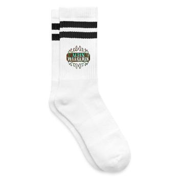 Altenpflegerin Altenheim Pflege Pflegefachkraft - Gestreifte Tennissocken - Weiß/Schwarz - Rechts
