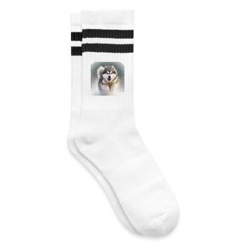 Laufen - Gestreifte Tennissocken - Weiß/Schwarz - Rechts