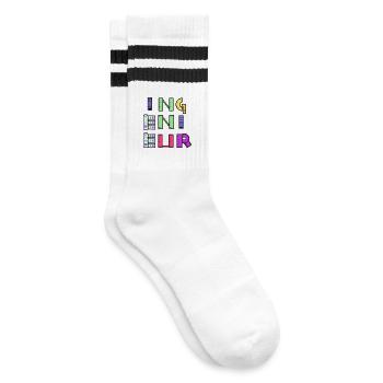Carrière, Travail, Citation, Emploi, Ingénieur, Superviseur - Chaussettes de tennis - blanc/noir - Droite