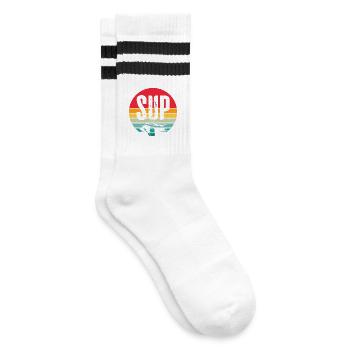 SCHLÜRFEN - Gestreifte Tennissocken - Weiß/Schwarz - Rechts