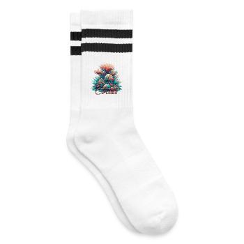 Passion pour le cadeau corail - Chaussettes de tennis - blanc/noir - Droite