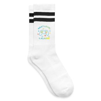 Colorful Game Console Next Level 1st Class - Striped tennis socks - white/black - Right