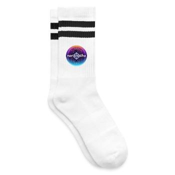 Christ Is Coming Soon - Striped tennis socks - white/black - Right