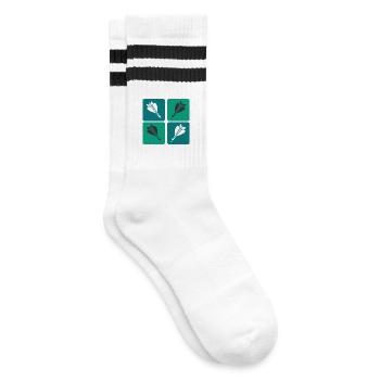 Dart Design - Gestreifte Tennissocken - Weiß/Schwarz - Rechts